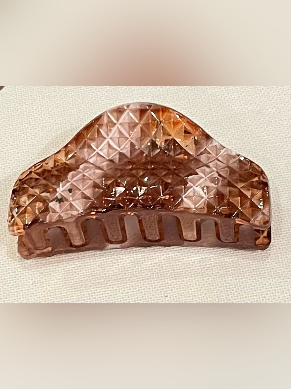 Faceted Pearlized Hair Claw Clip in Rose Brown